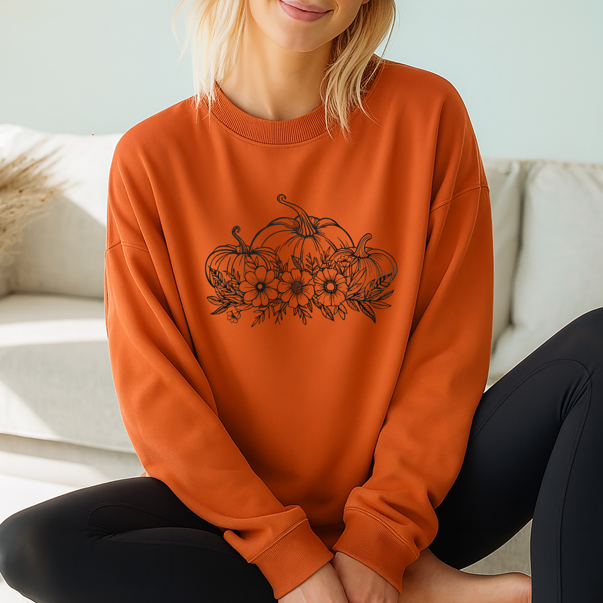 Pumpkins & Flowers Screen Print