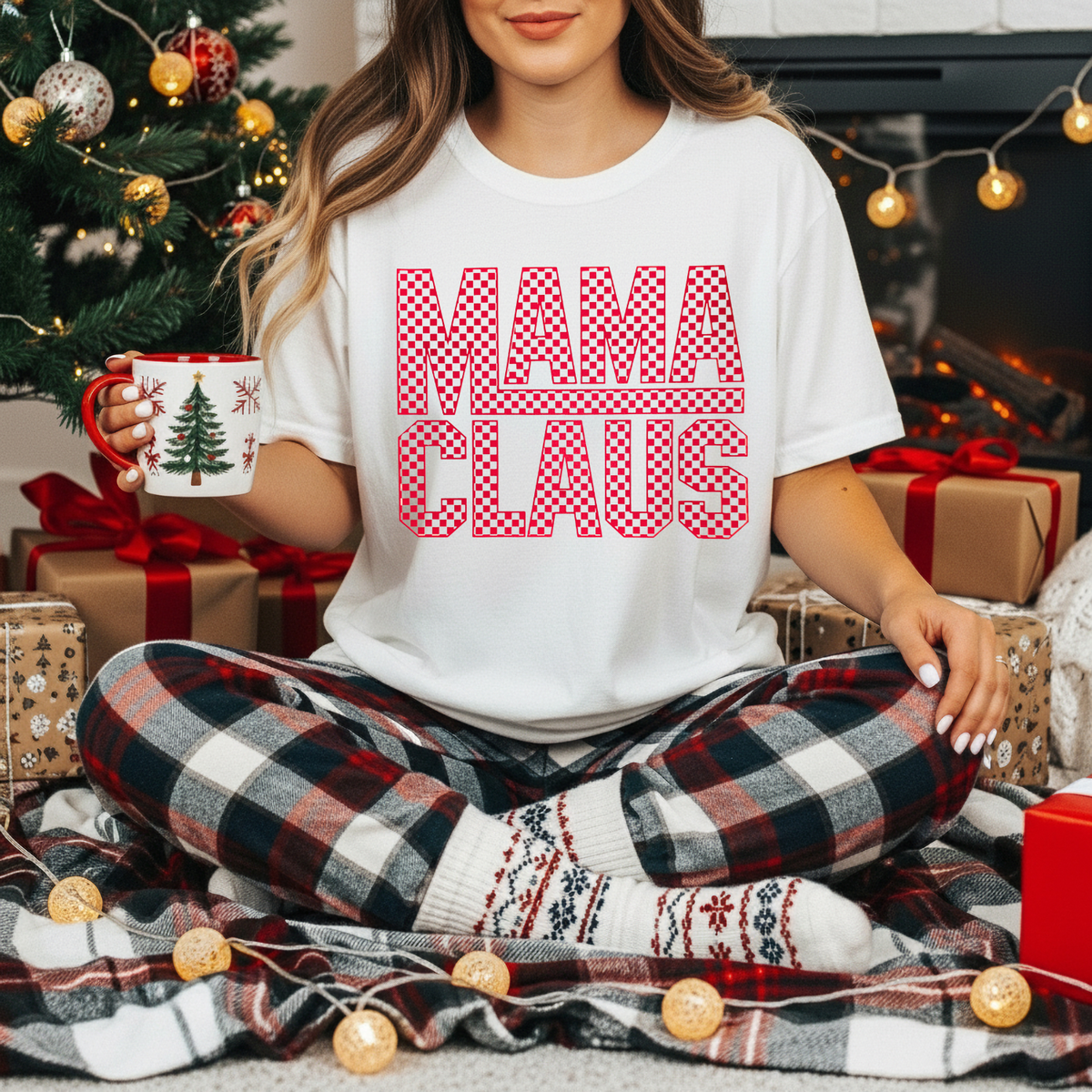 Mama Claus RED INK Screen Print