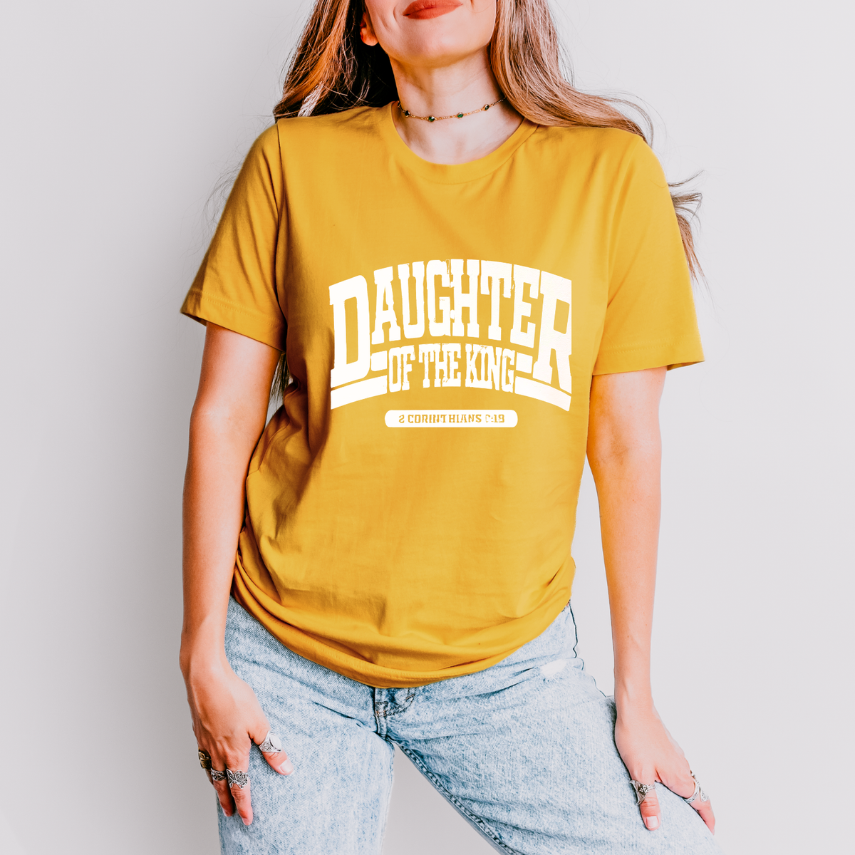 Daughter of the King WHITE INK Screen Print