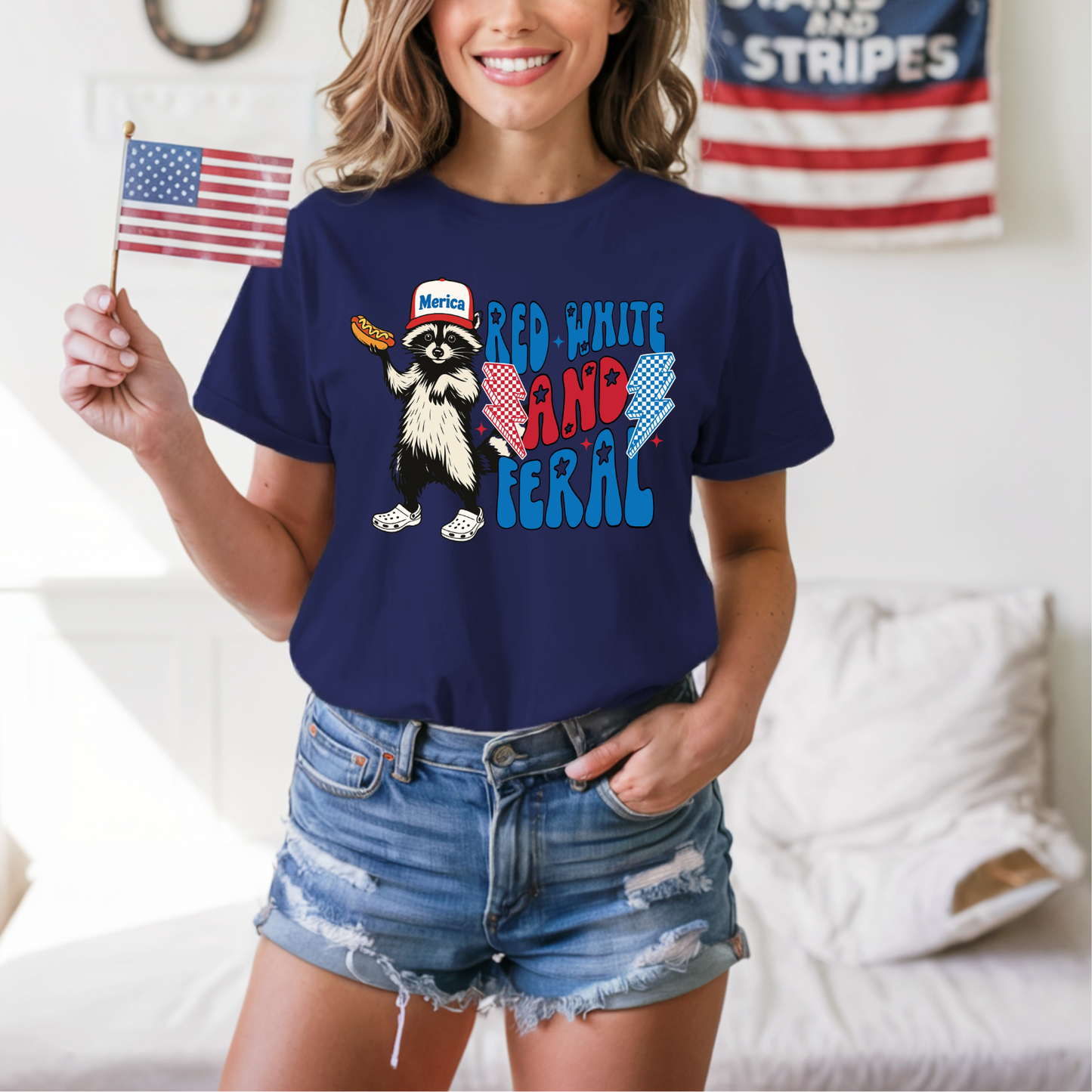 Red, White, and Feral DTF Transfer