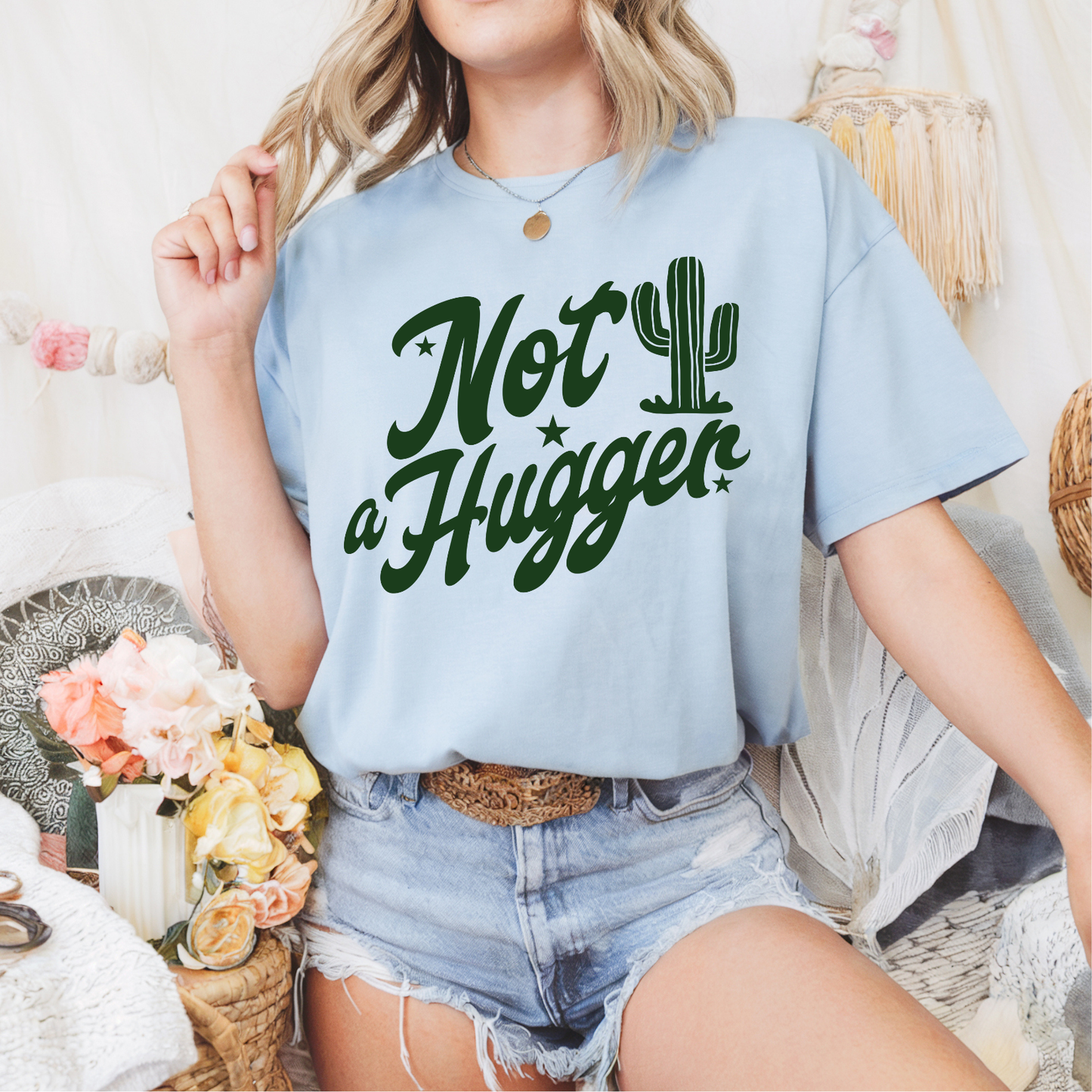 Not A Hugger HUNTER GREEN INK Screen Print