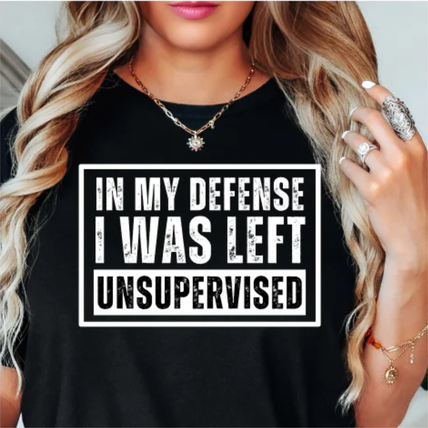 Left Unsupervised WHITE INK Screen Print