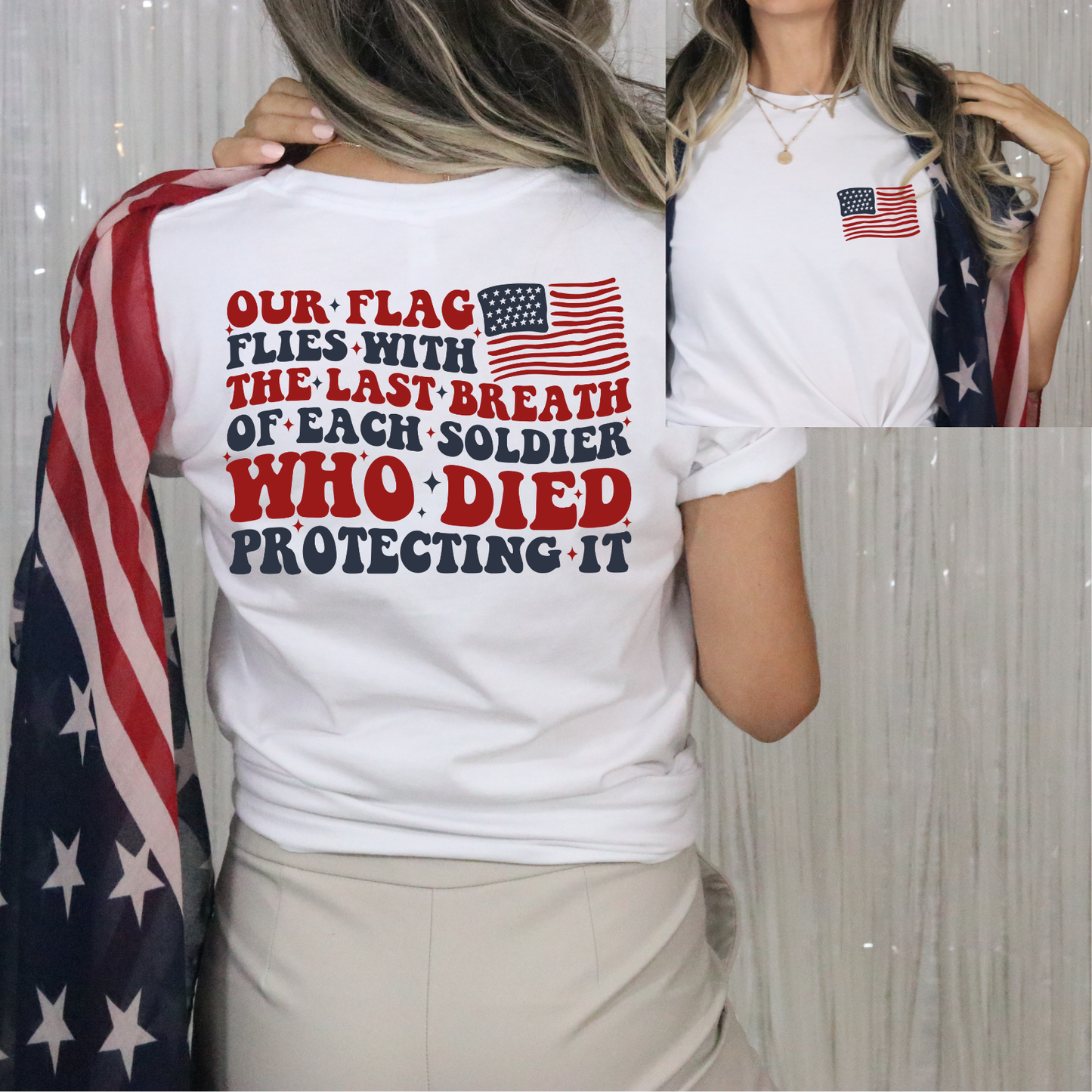 Our Flag Flies DTF Transfer with Pocket Flag Print