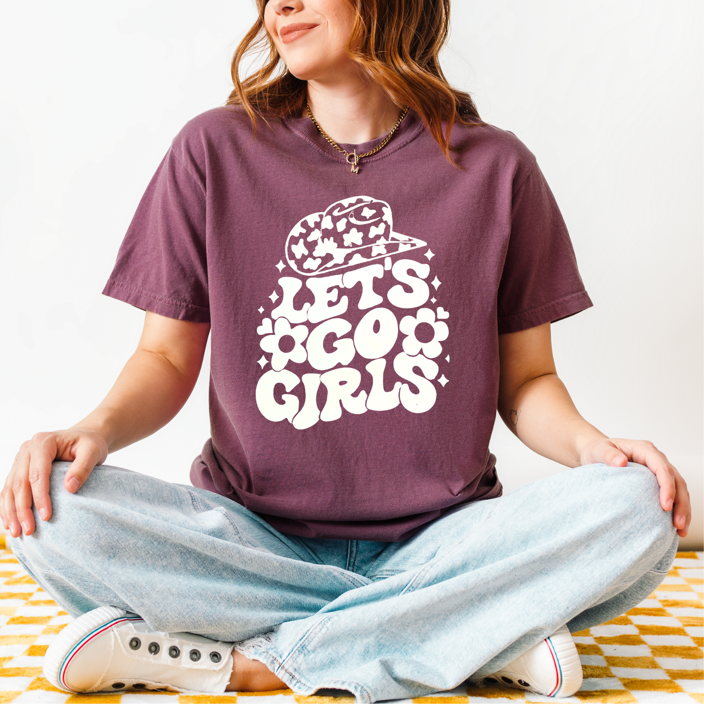 Let's Go Girls WHITE INK Screen Print