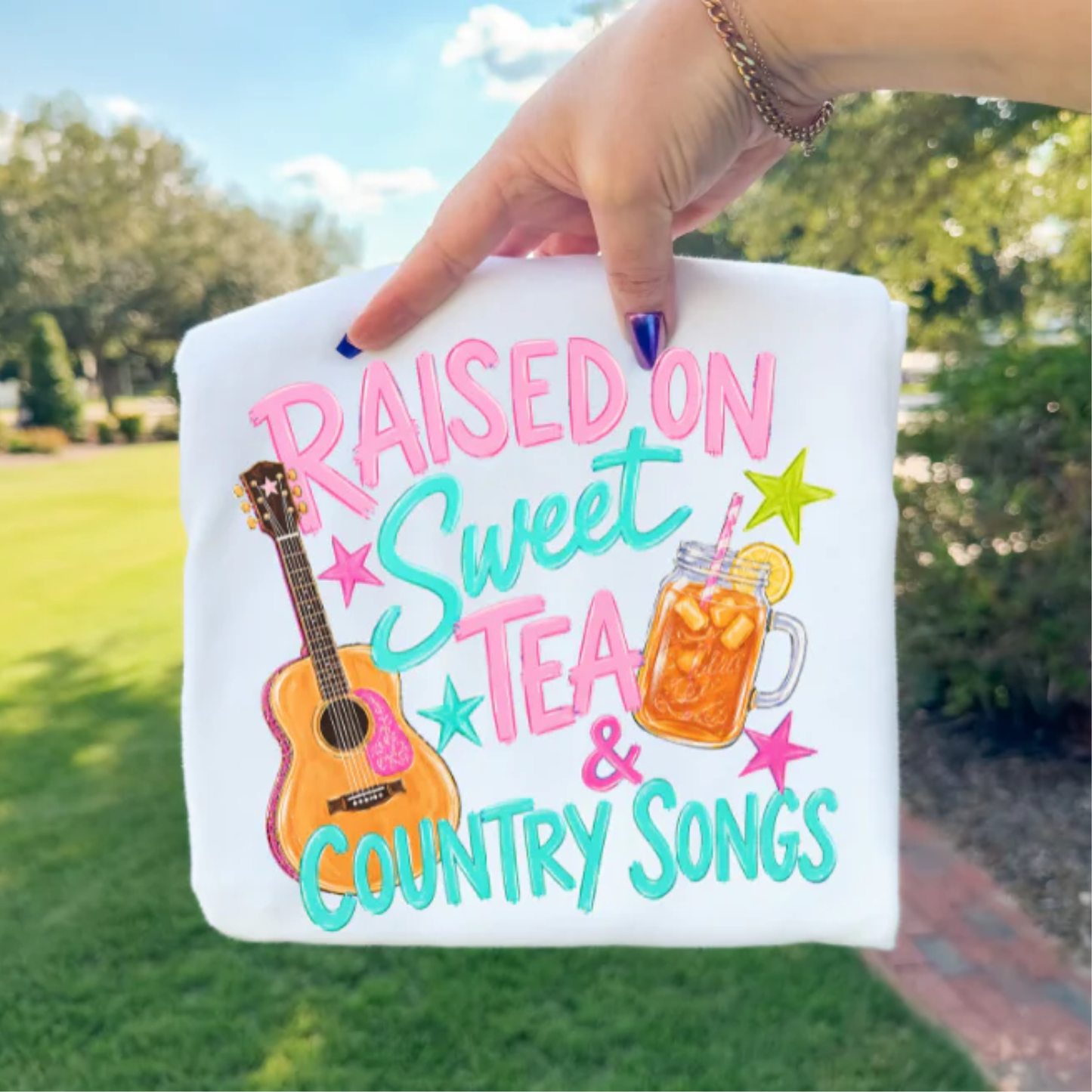 Raised of Sweet Tea & Country Songs Clear Film Screen Print