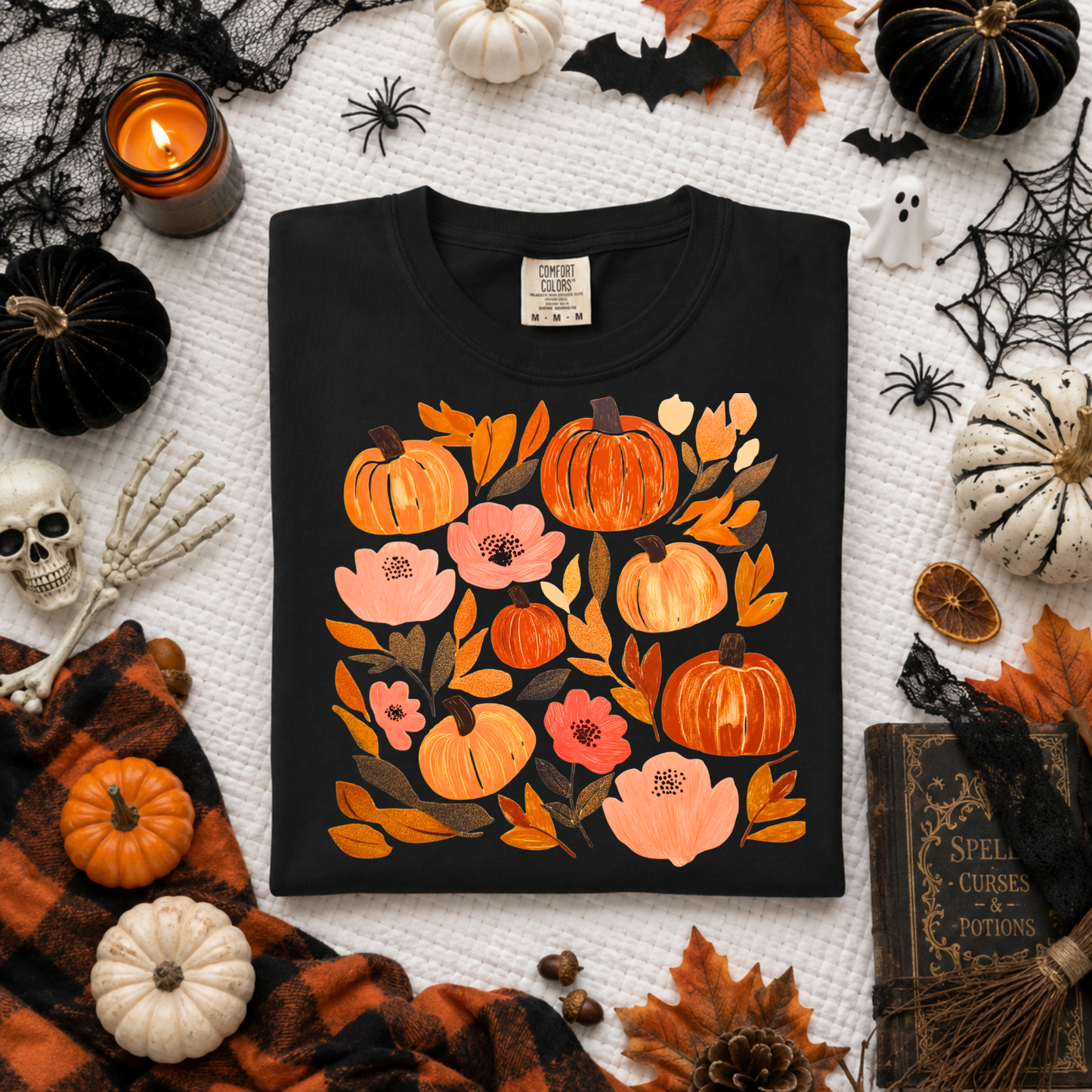 Pumpkin & Flowers DTF Transfer
