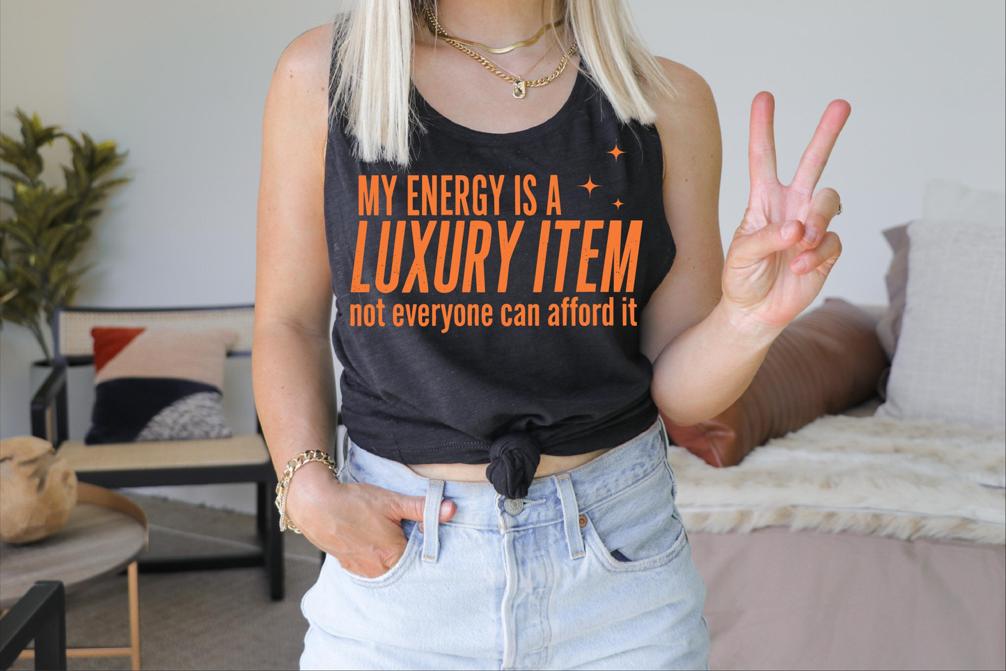 My Energy is a Luxury Item ORANGE INK Screen Print