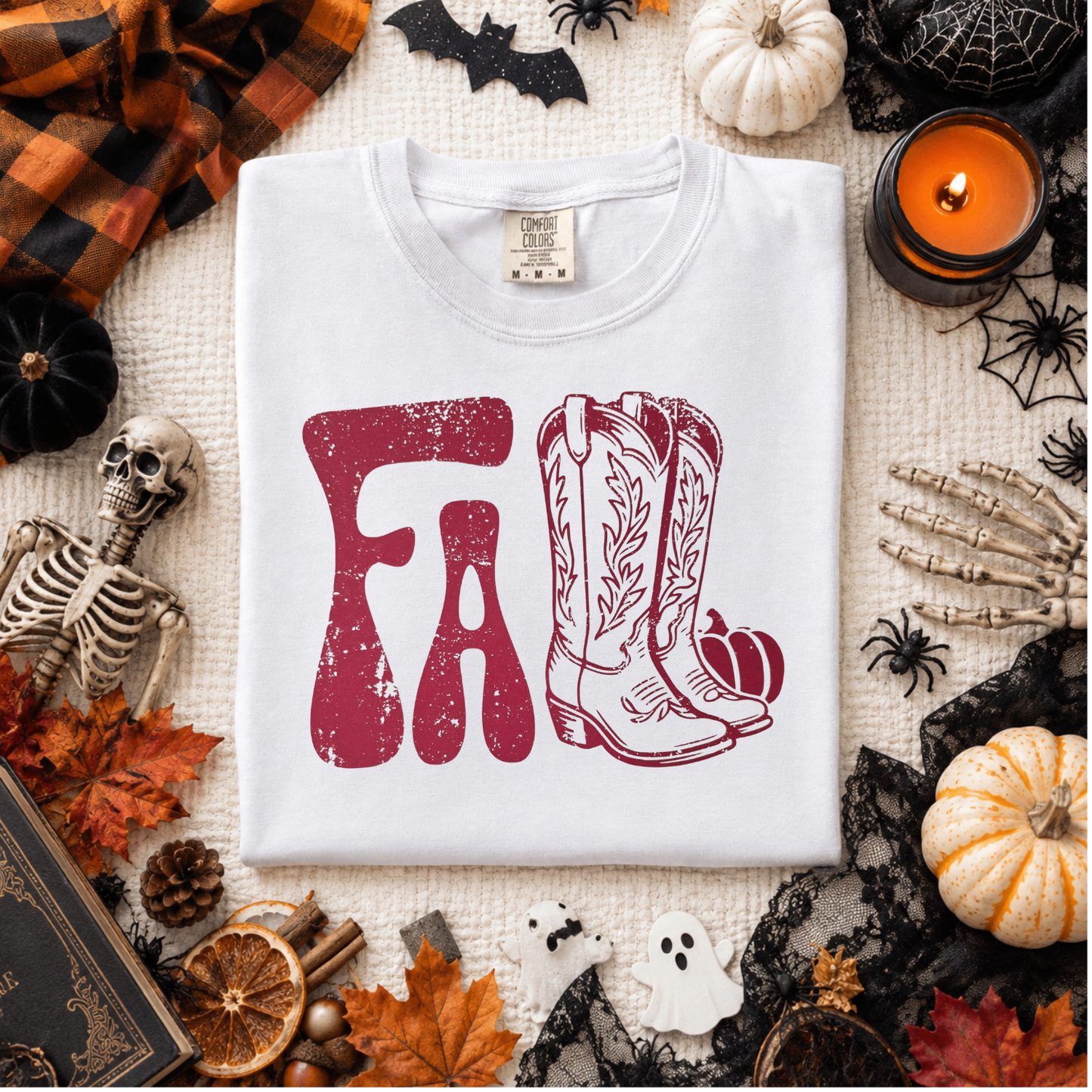 Fall Boots RED INK Screen Print