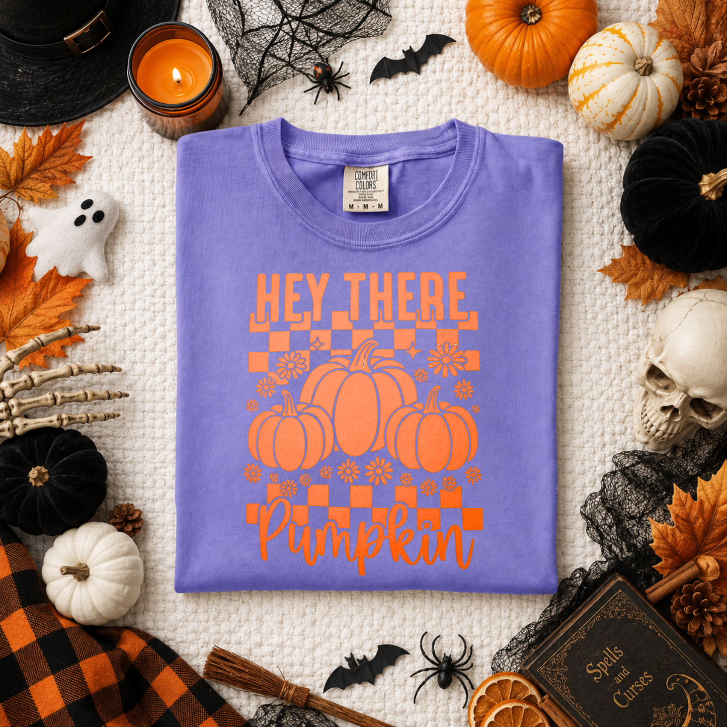 Hey There Pumpkin ORANGE INK Screen Print