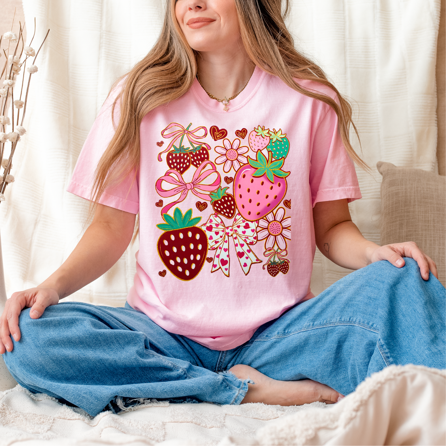 Strawberries & Bows DTF Transfer