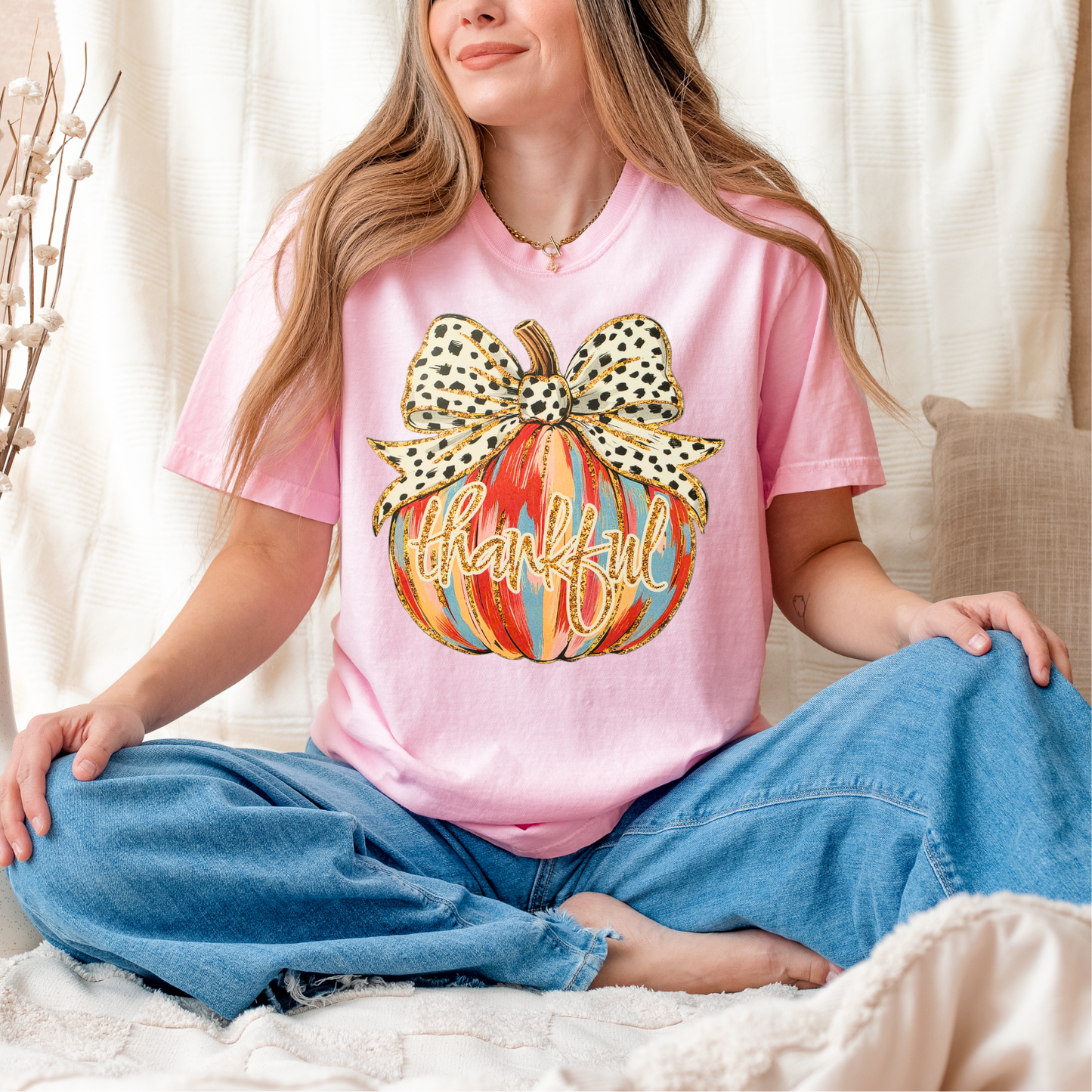 Thankful Pumpkin Clear Film Screen Print