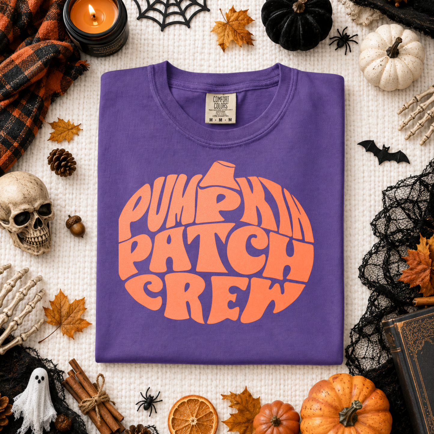 Pumpkin Patch Crew ORANGE INK Screen Print