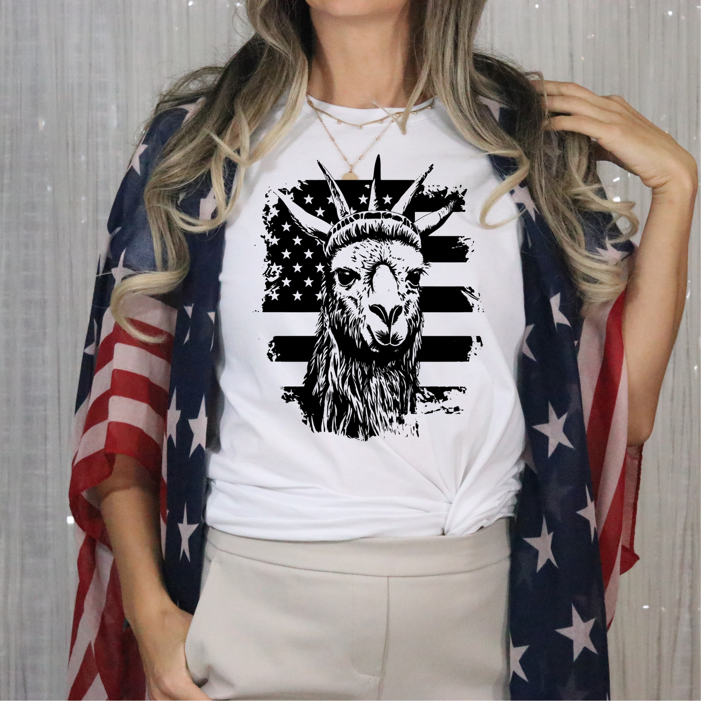 Patriotic Llama DTF Transfer