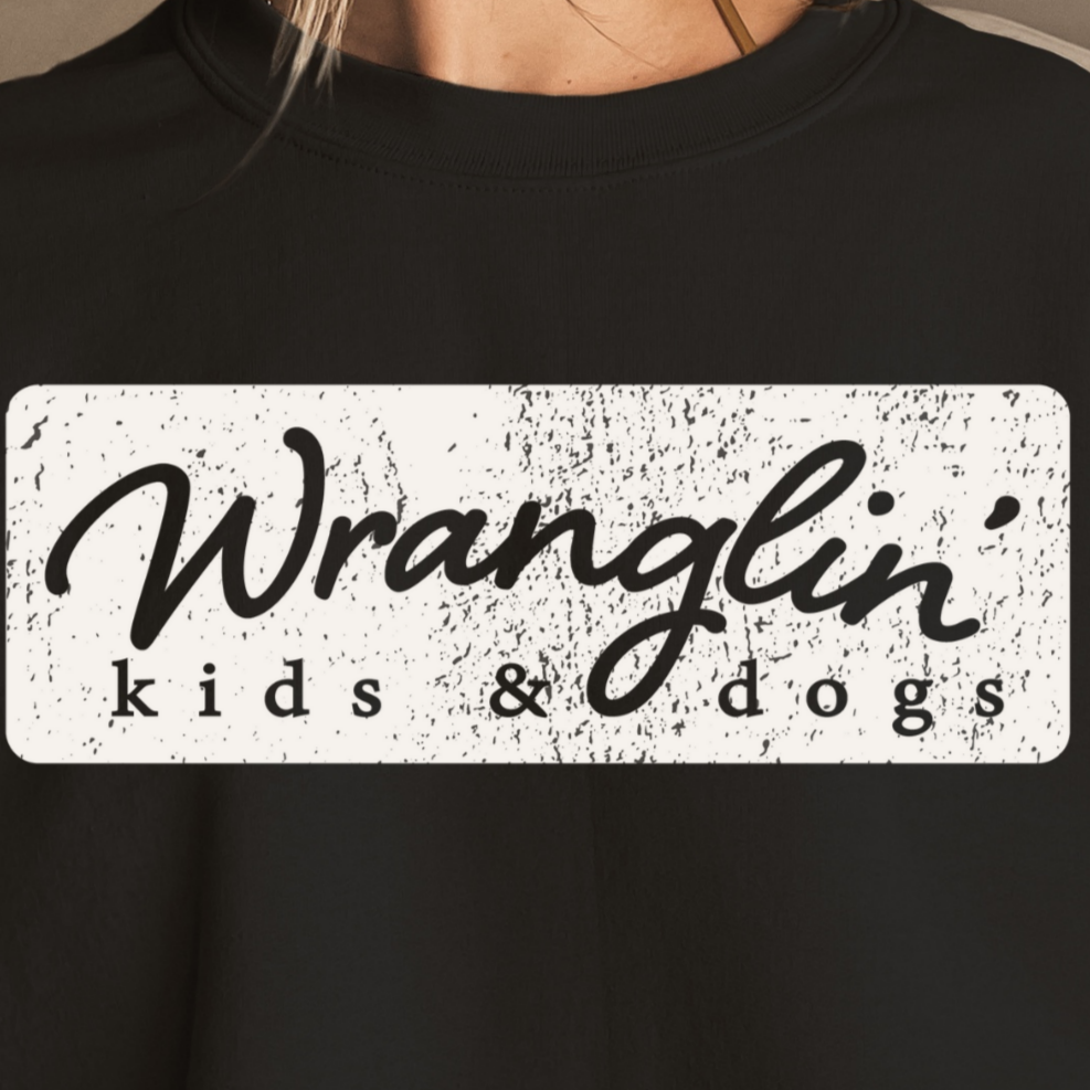 Wranglin' Kids & Dogs DTF Transfer
