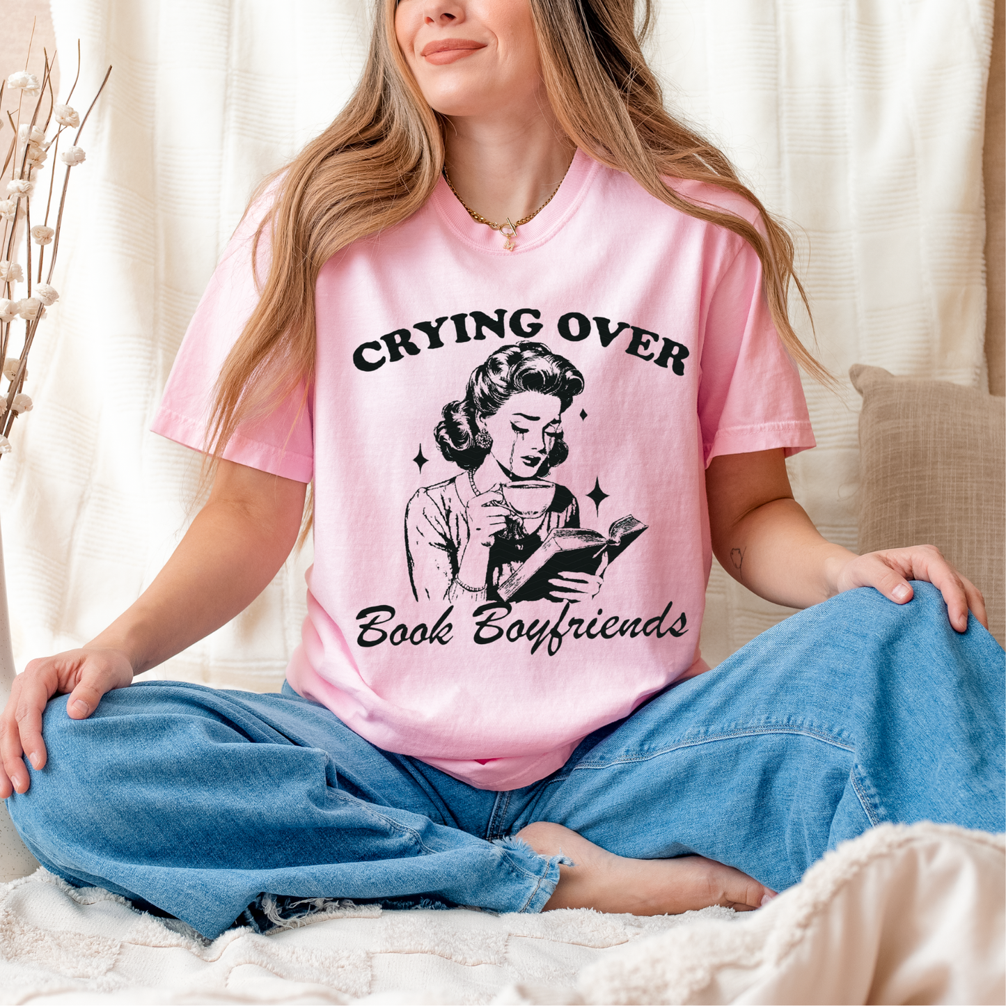 Crying Over Book Boyfriends Screen Print