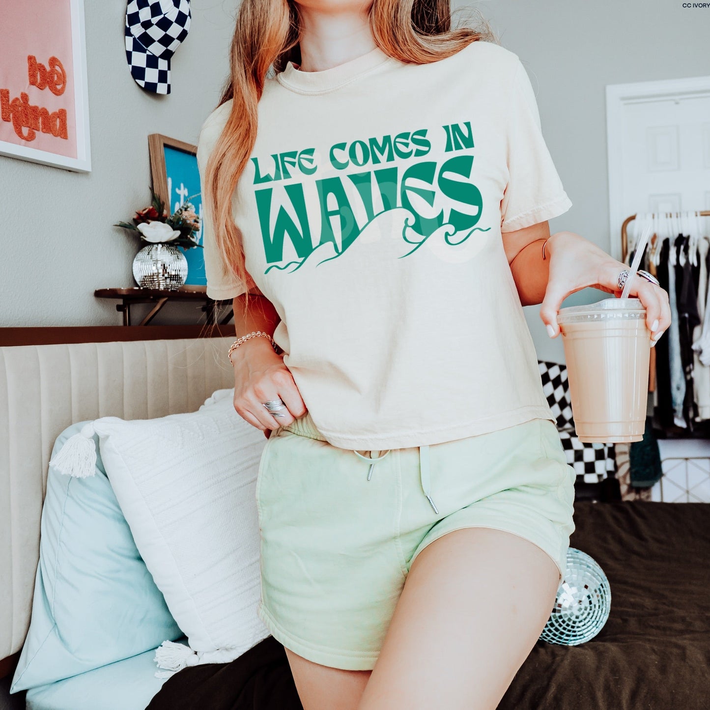 Life Comes in Waves TEAL INK Screen Print