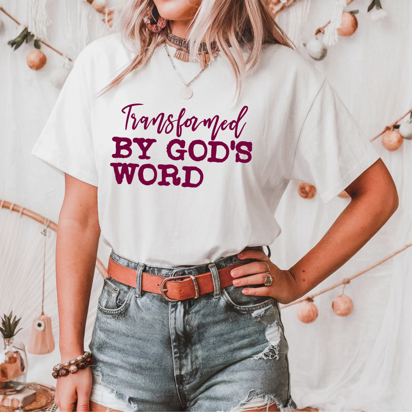 Transformed by God's Word MAROON INK Screen Print