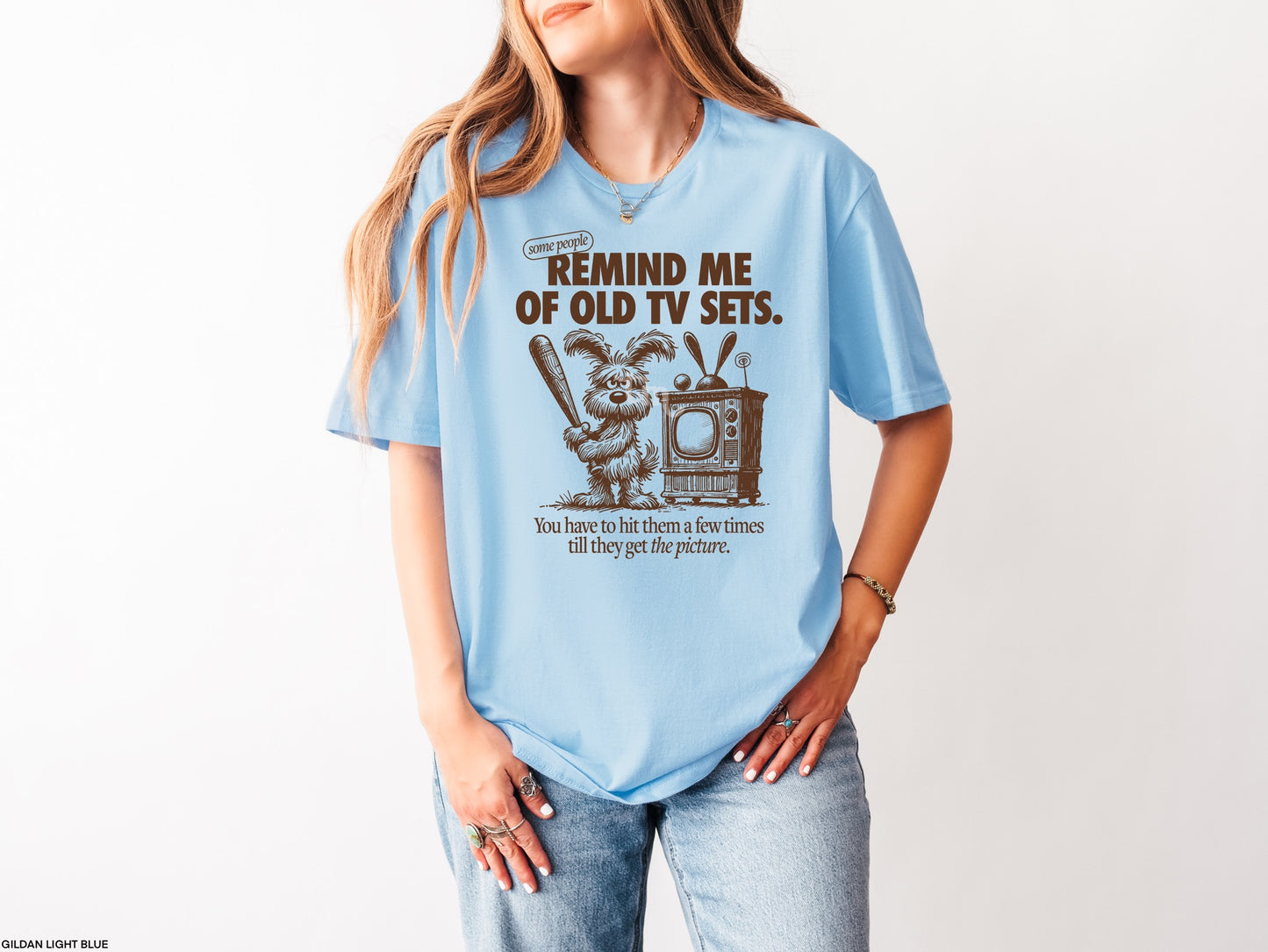 Old Tv Sets BROWN INK Screen Print