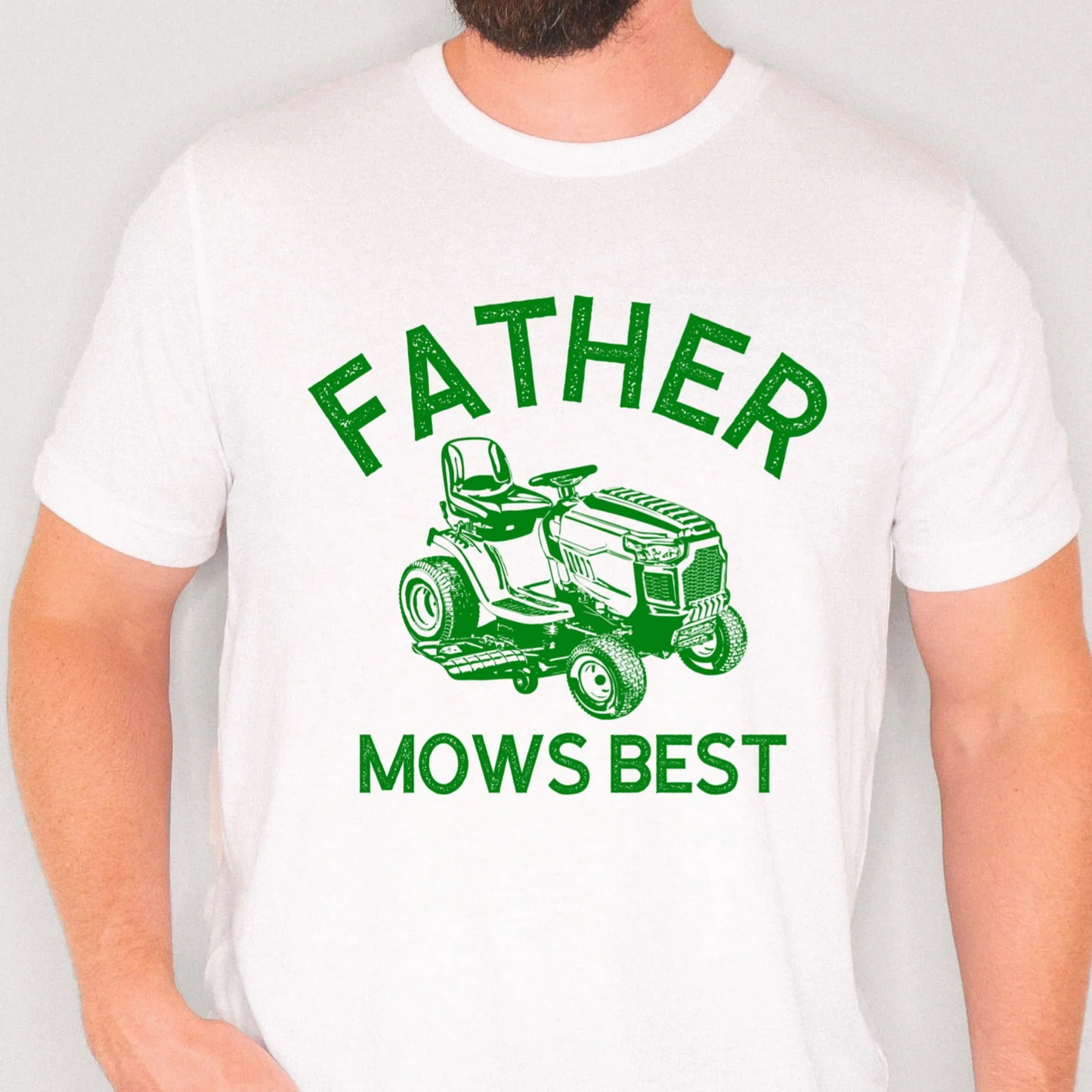 Father Mows Best GREEN INK Screen Print