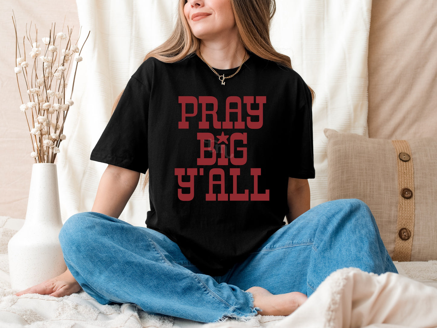 Pray Big Y'all RED INK Screen Print