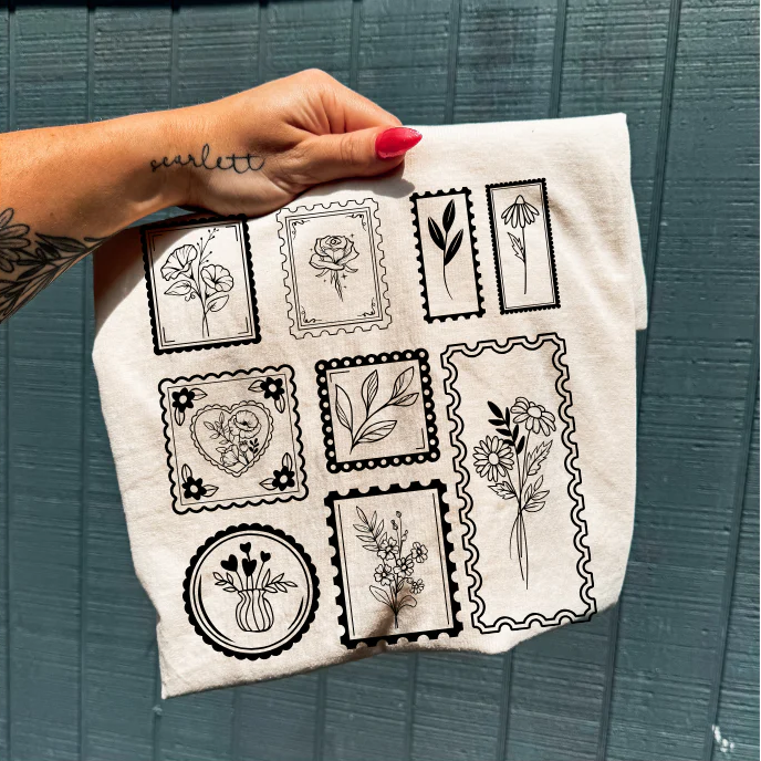 Floral Stamps Screen Print