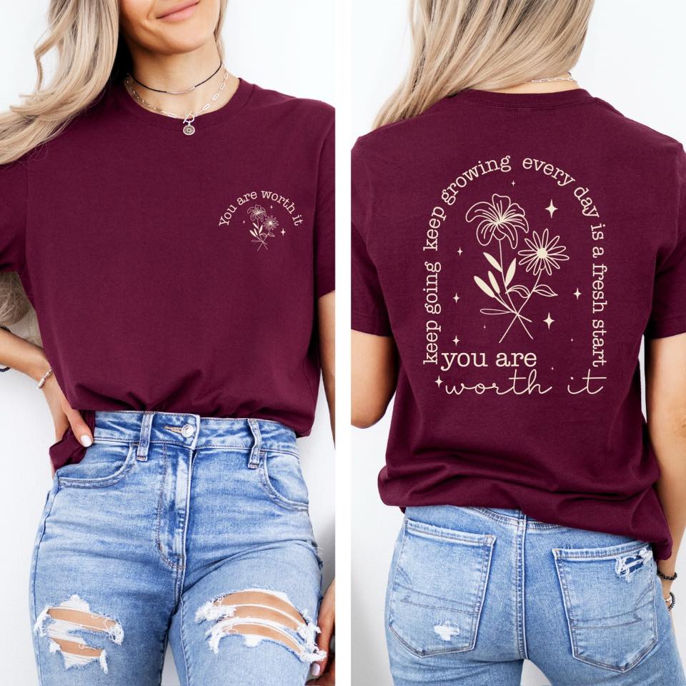 You are Worth it OATMEAL INK Screen Print