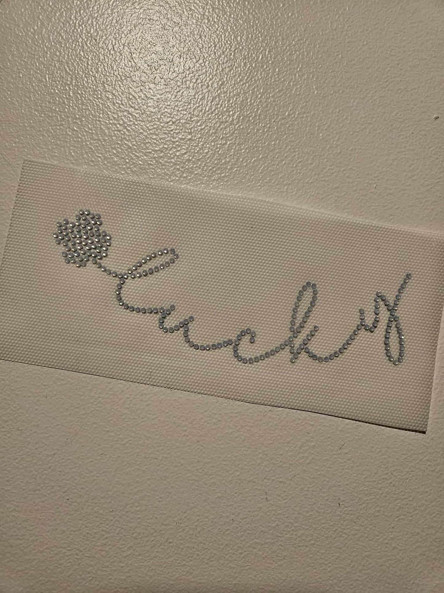 Lucky White Opal RHINESTONE Transfer