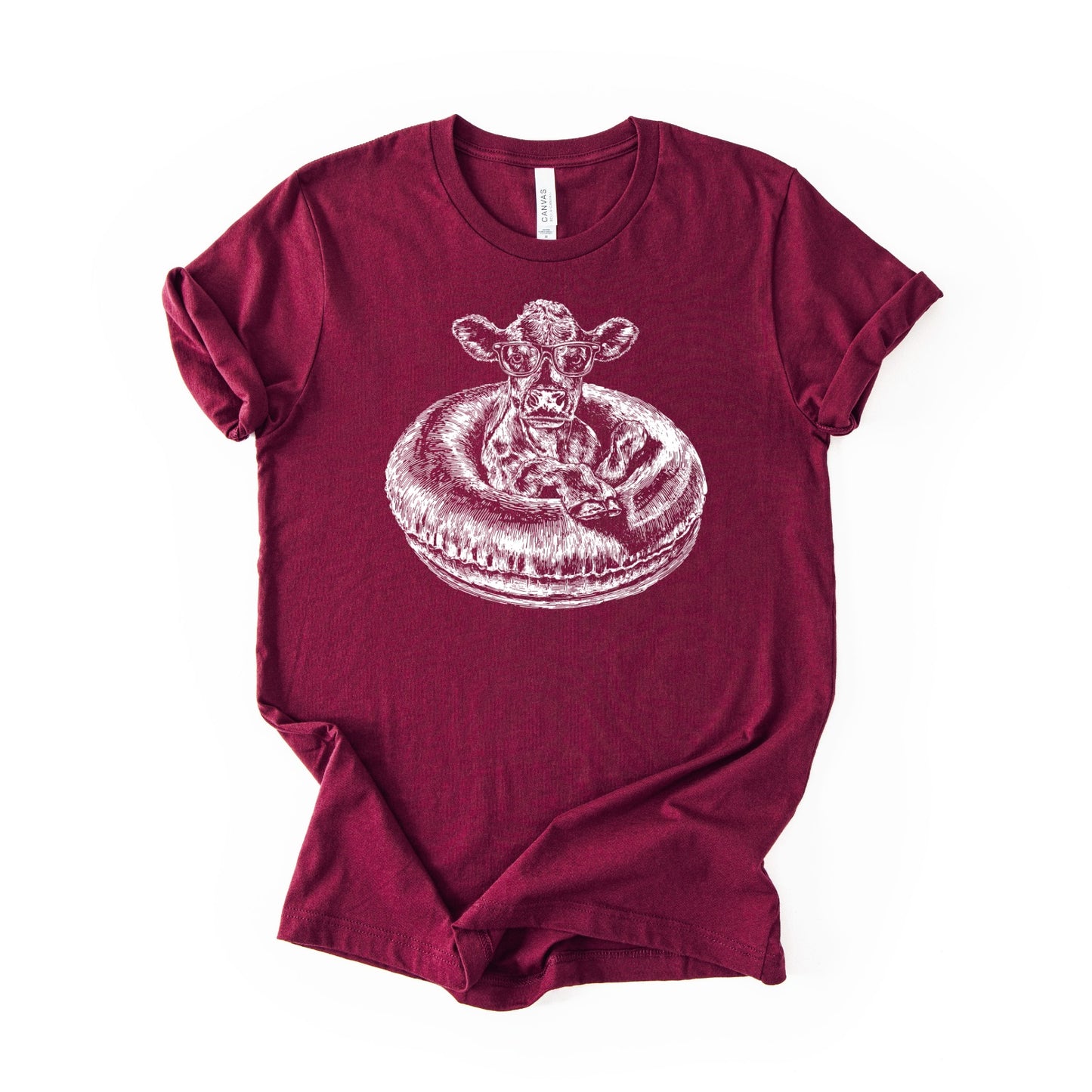 Floating Cow WHITE INK Screen Print