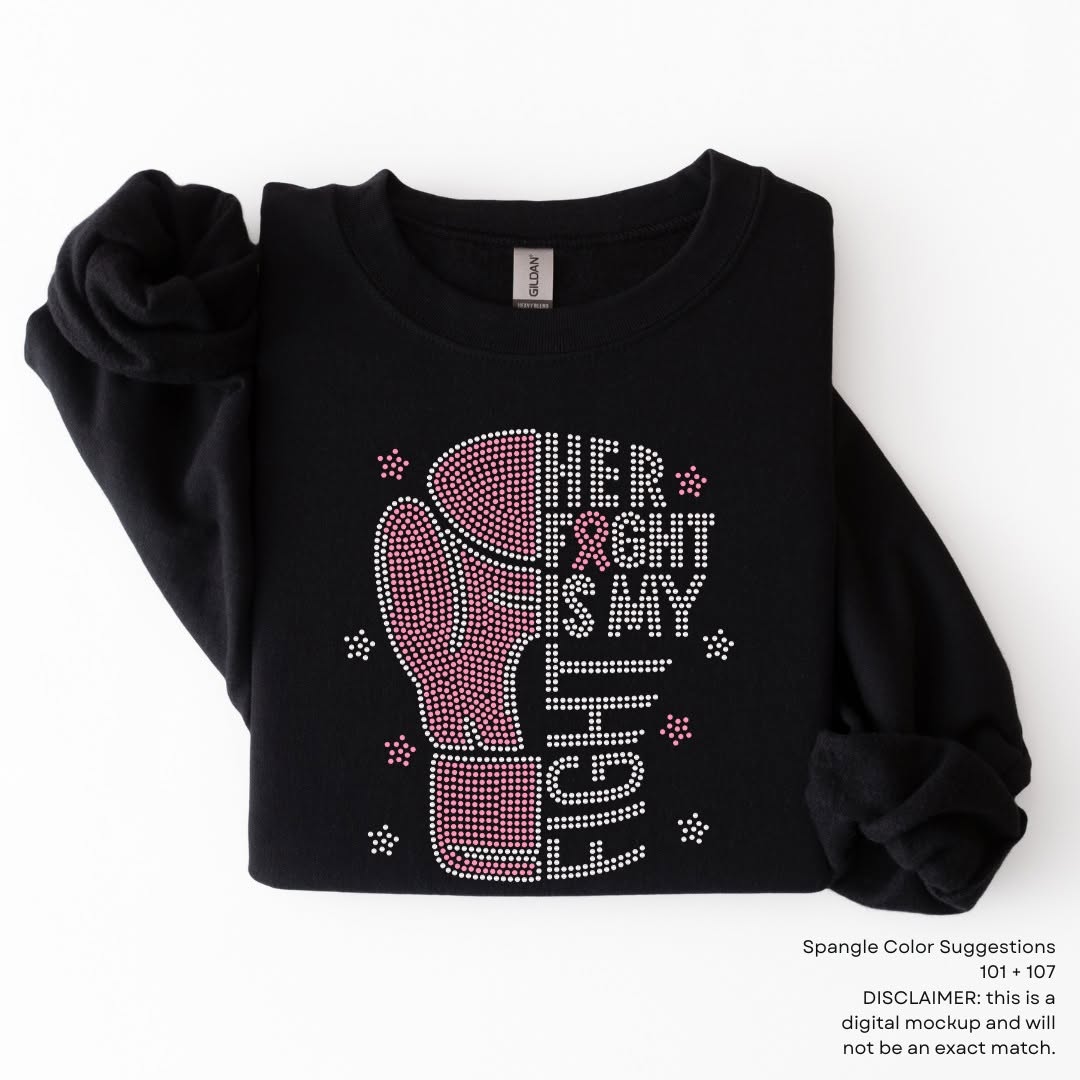 Her Fight is my Fight PINK & WHITE COLOR Spangles