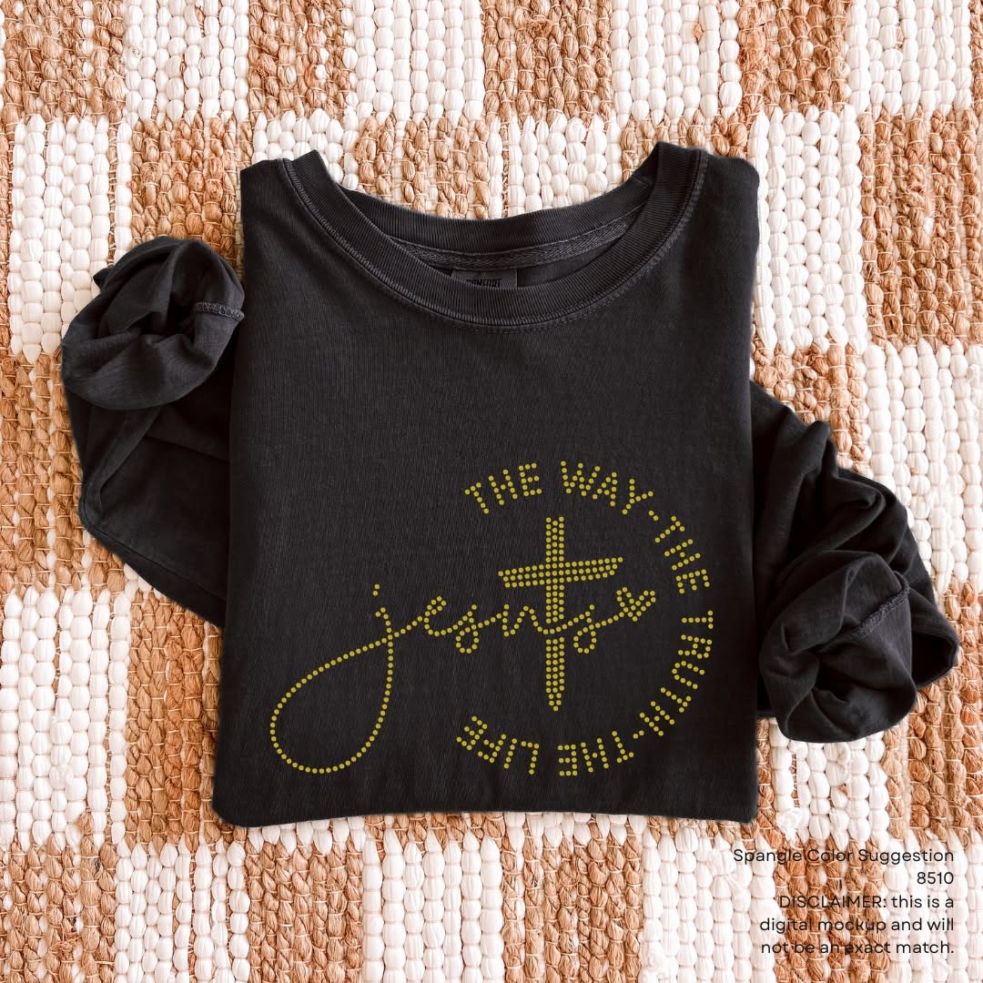 Jesus The Way The Truth The Life GOLD COLOR Spangles