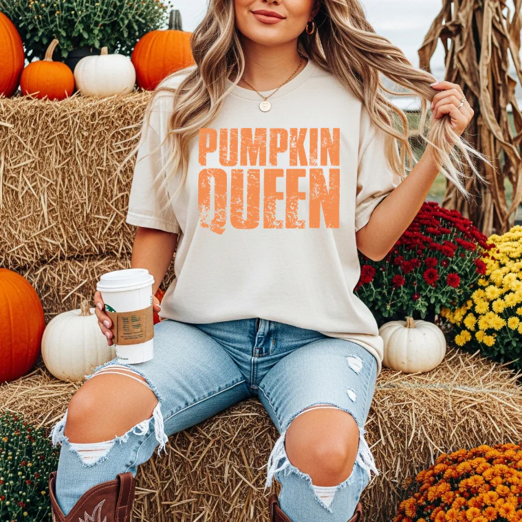 Pumpkin Queen ORANGE INK Screen Print