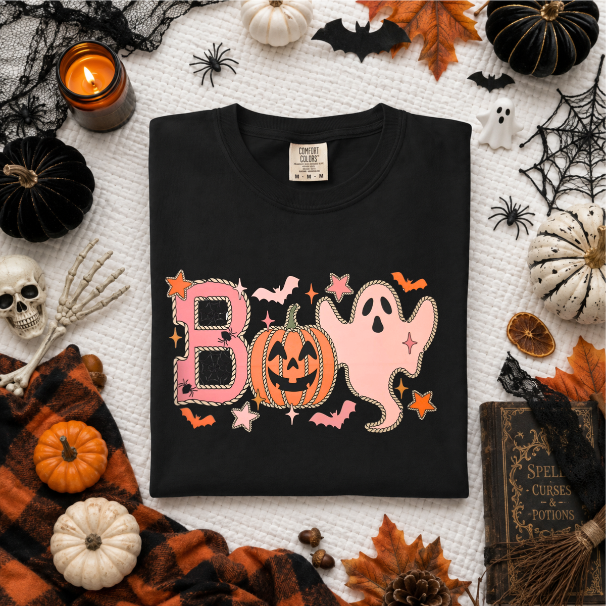 Pink BOO Ghost DTF Transfer