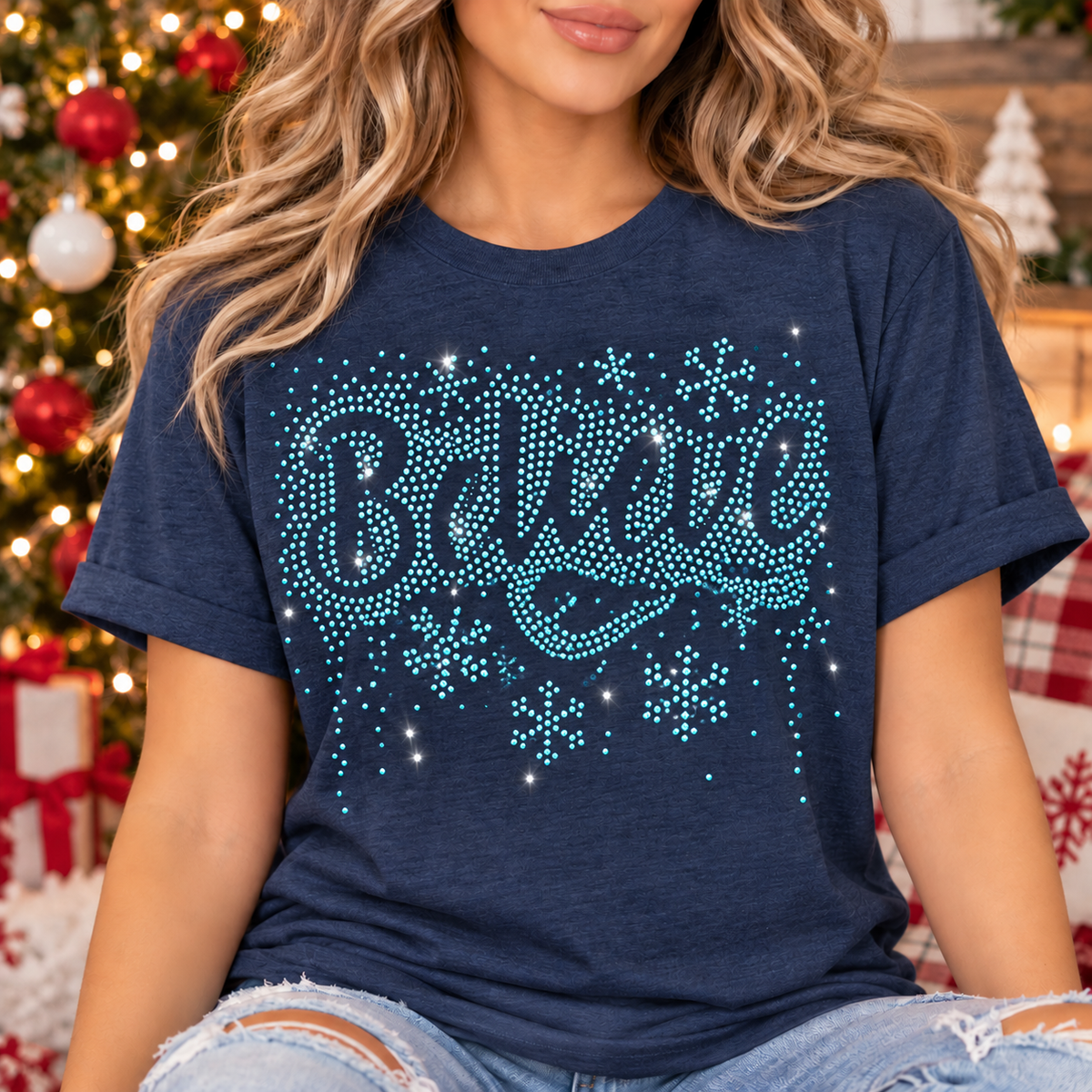 Believe Snowflakes Spangles Transfer