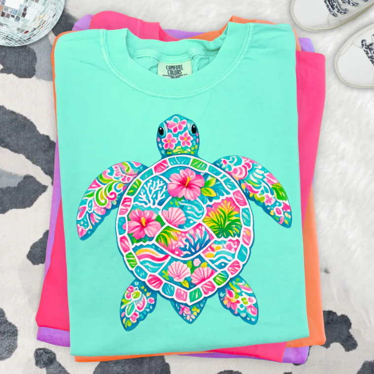 Sea Turtle Clear Film Screen Print