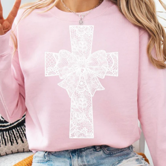 Lace Cross Graphic Tee
