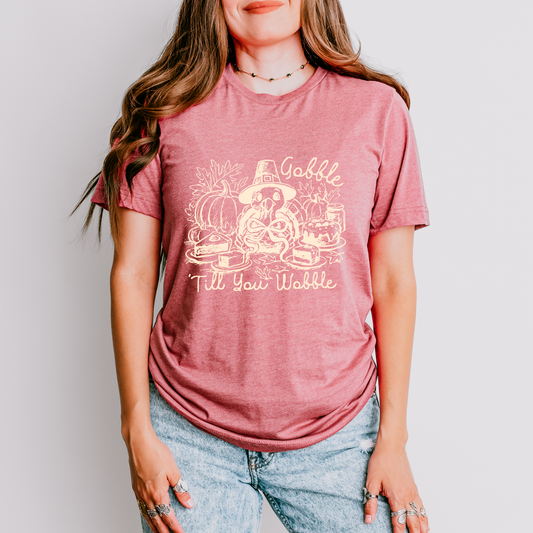 Gobble Til You Wobble OATMEAL INK Screen Print