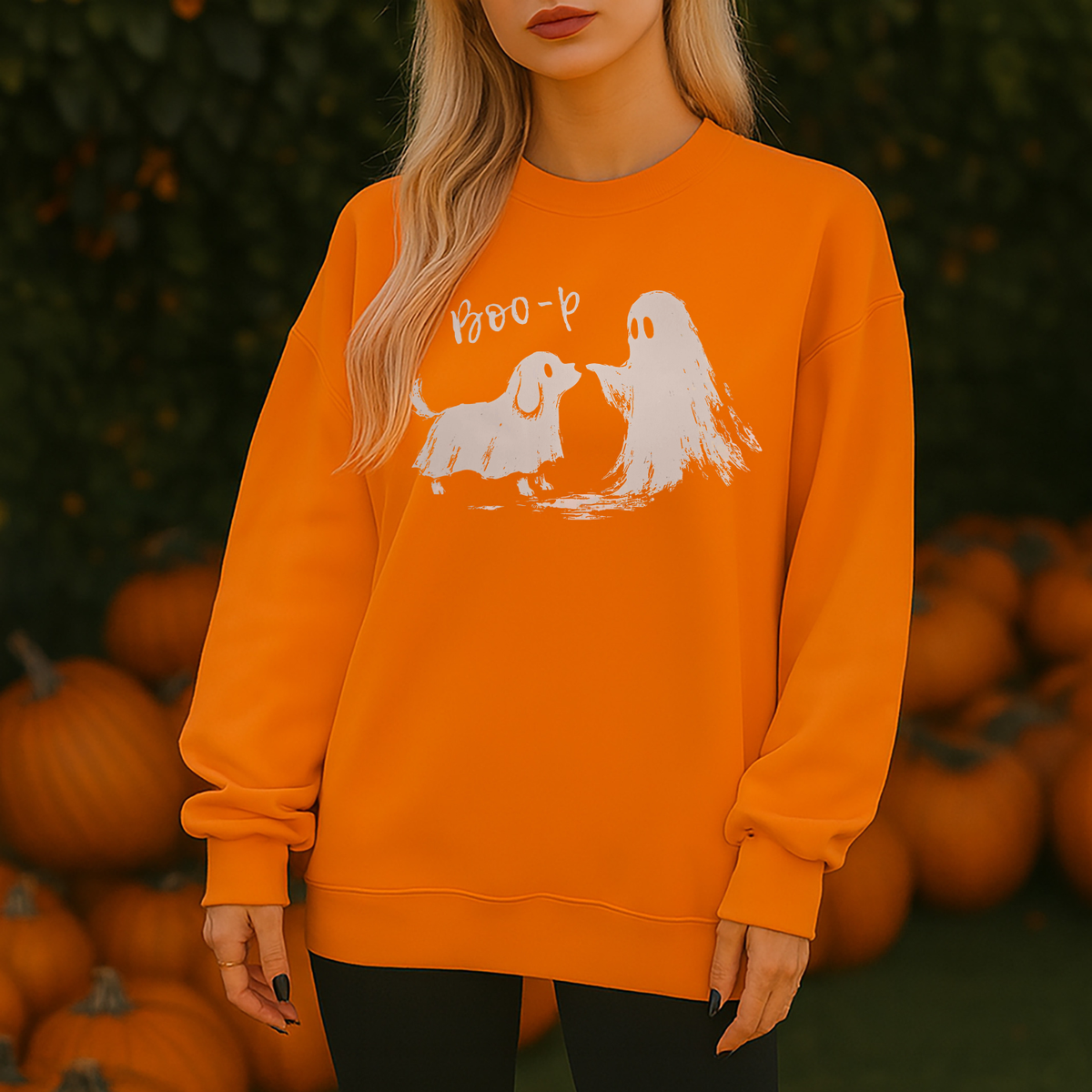 Boop Ghost Dog OATMEAL INK DTF Transfer