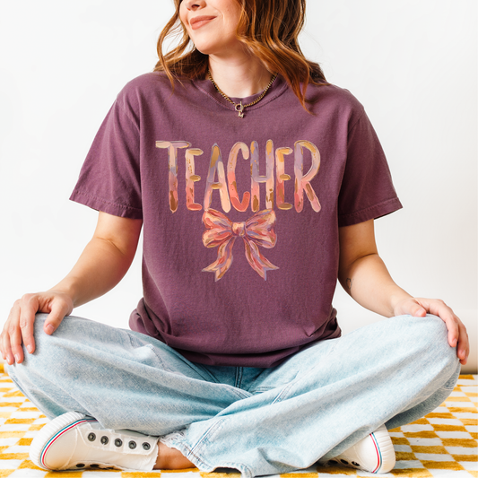 Teacher Bow DTF Transfer