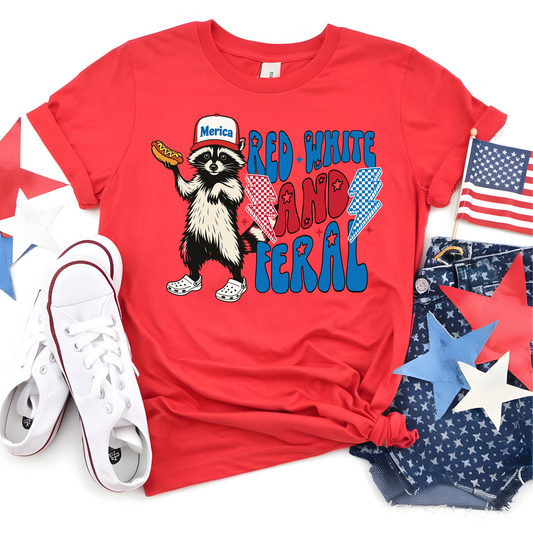 Red, White, and Feral DTF Transfer