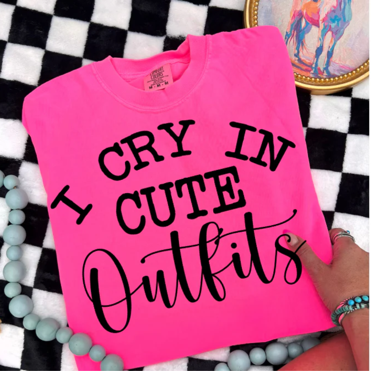 I Cry in Cute Outfits Screen Print