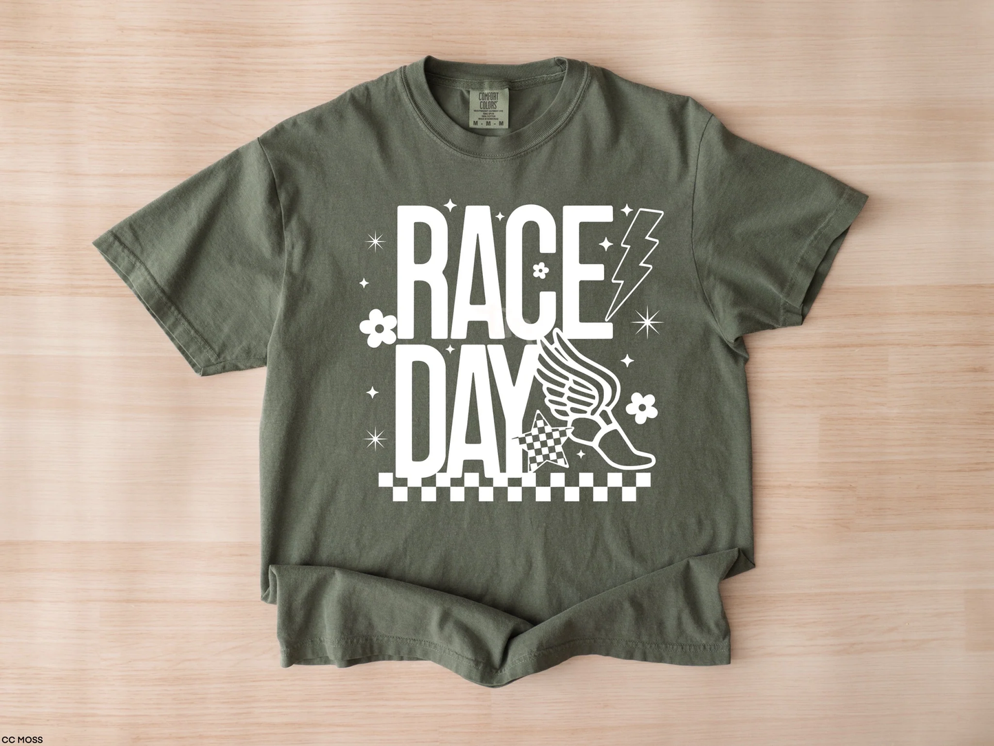 Race Day WHITE INK Screen Print