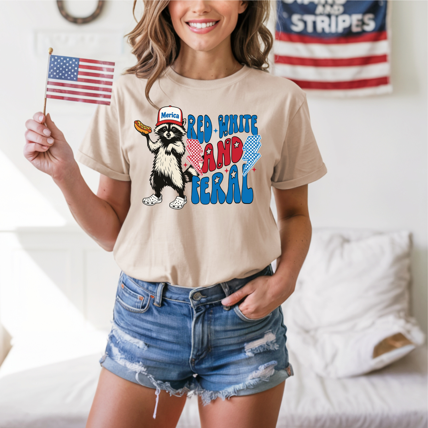Red, White, and Feral DTF Transfer