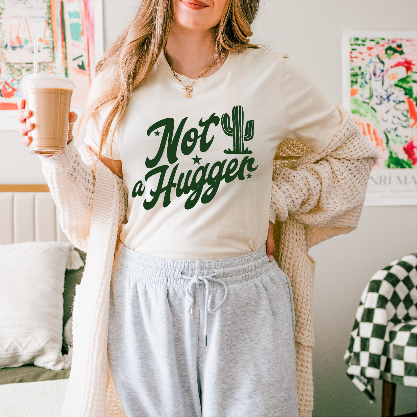 Not A Hugger HUNTER GREEN INK Screen Print