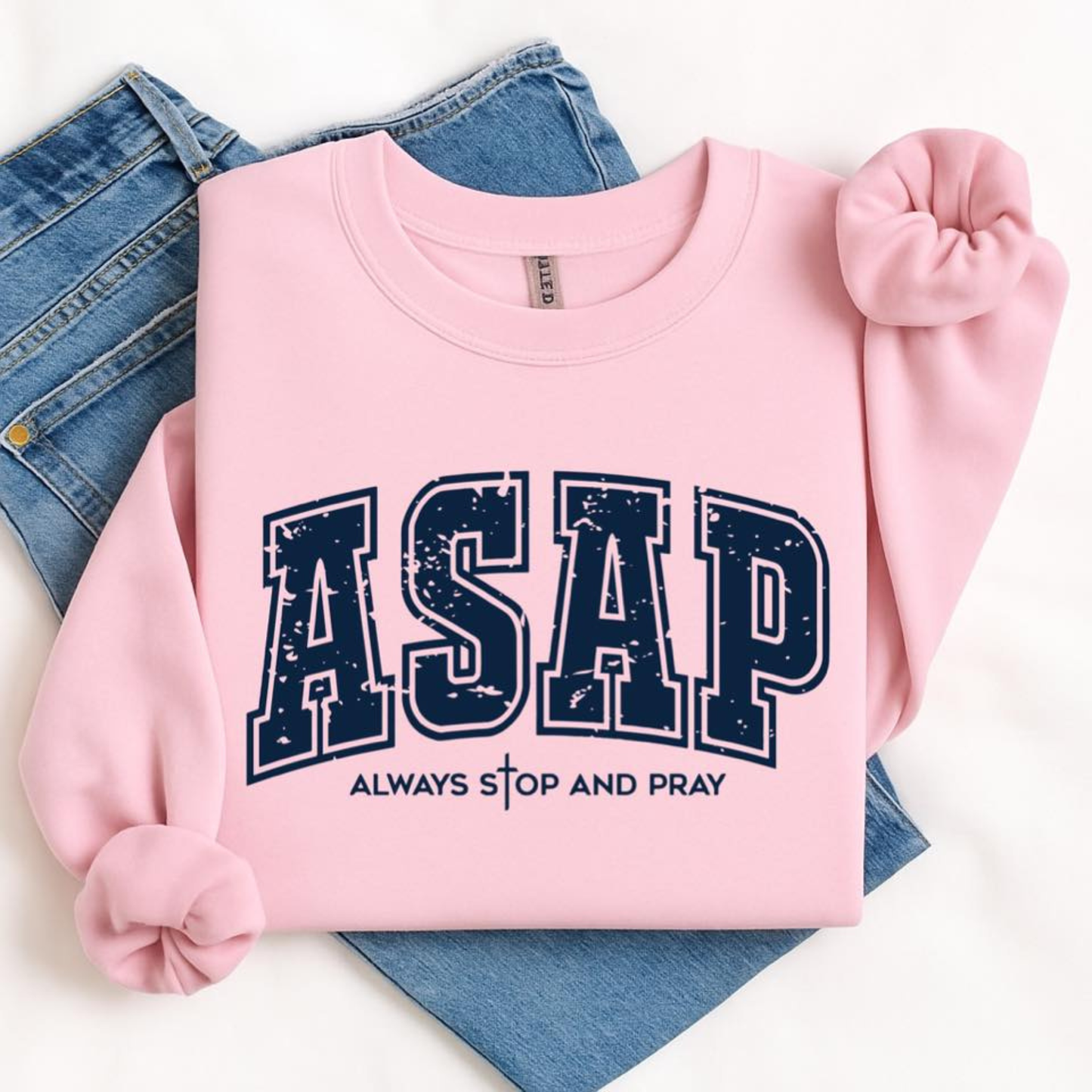 Always Stop and Pray NAVY INK Screen Print