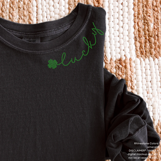 Lucky Green RHINESTONE Transfer
