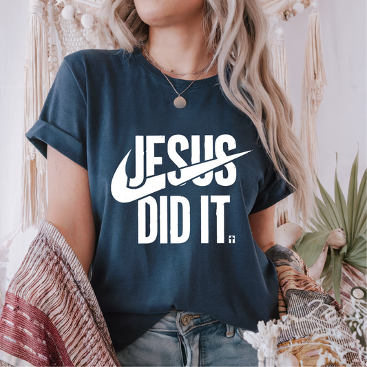 Jesus Did It WHITE INK Screen Print