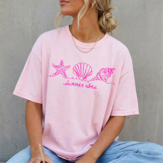 Summer Vibes PINK INK Screen Print