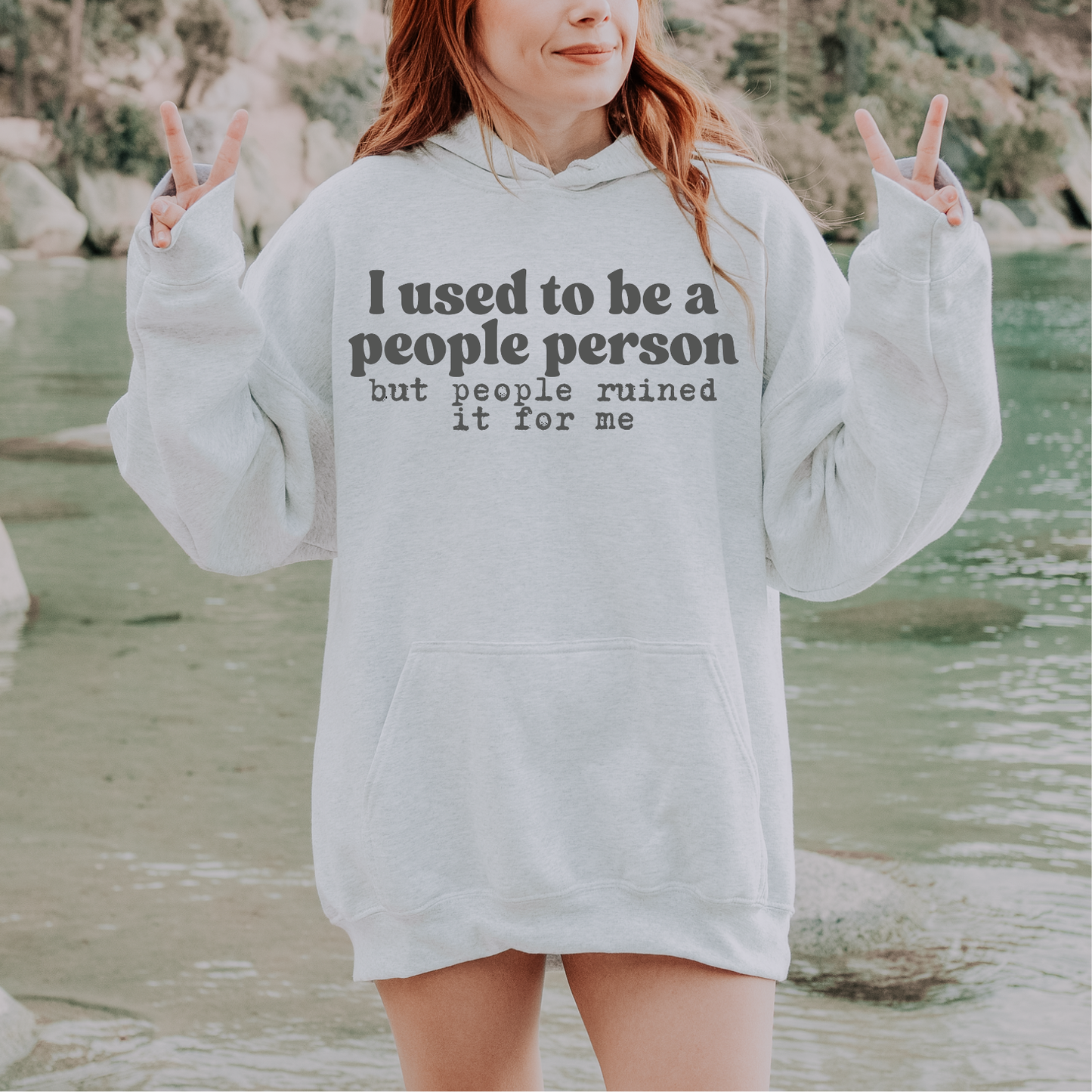 I Used to be a People Person GRAY INK Screen Print