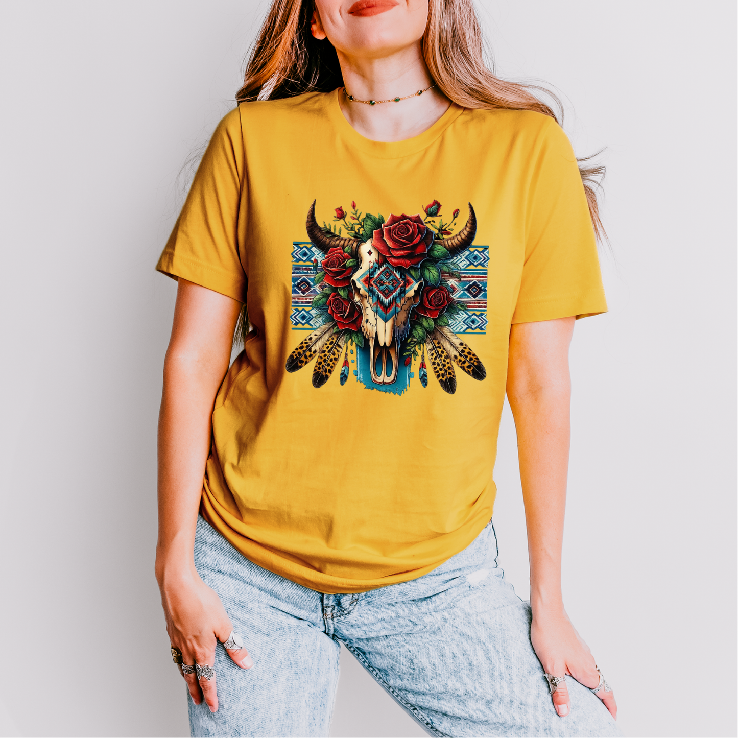 Rustic Western Skull DTF Transfer