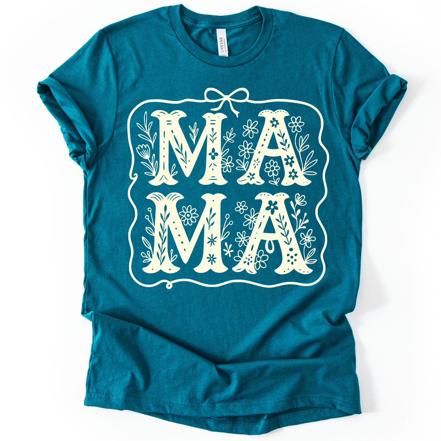 Floral Mama CREAM YELLOW INK Screen Print